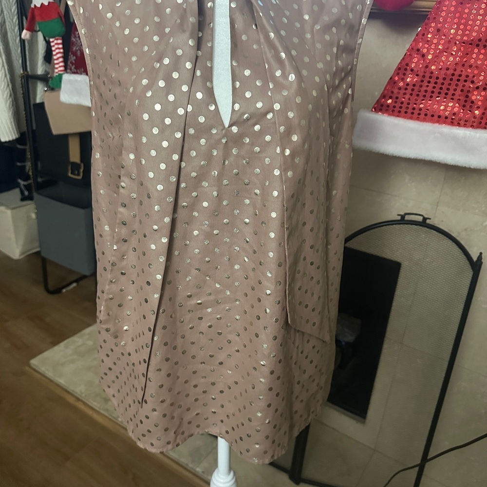 Guess Brown and Gold Polka Dot Blouse